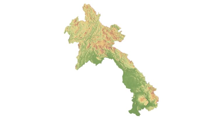 Laos map 3d model