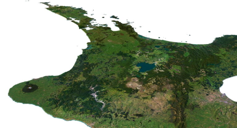 3D relief map of New Zealand