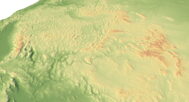 3D terrain model of North America
