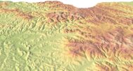 3D relief map of Romania