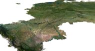 Detailed 3D model of Russia relief