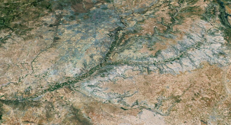 Detailed 3D model of Spain relief