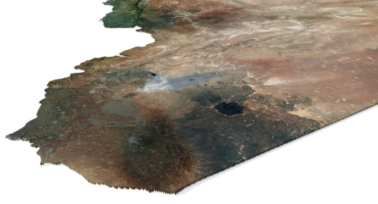 3D relief map of Syria