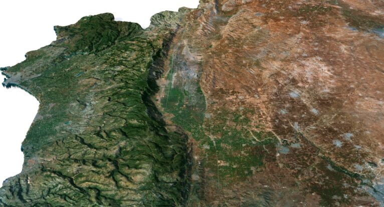 Detailed 3D model of Syria relief