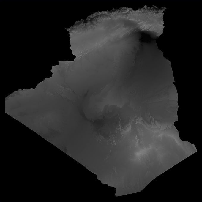 Algeria Height Map Algeria Height Map