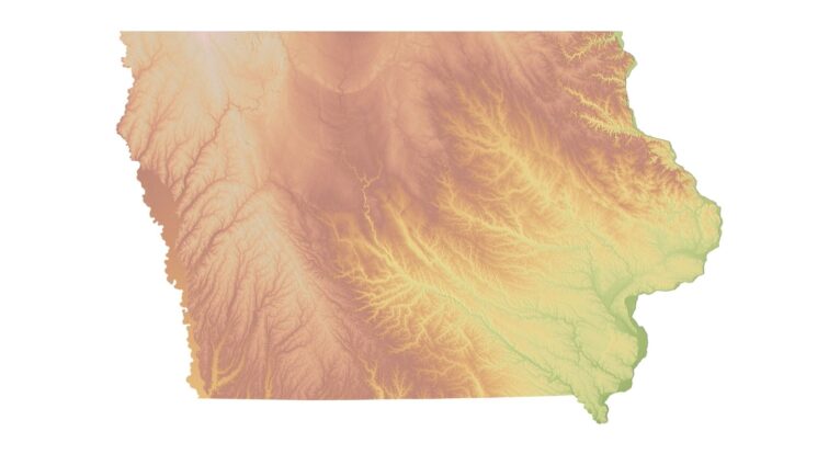Iowa map 3d model