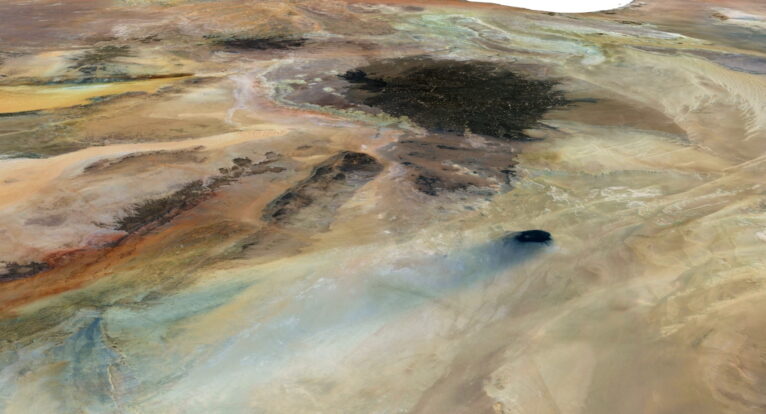 3D relief map of Libya