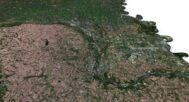 3D terrain model of Nebraska