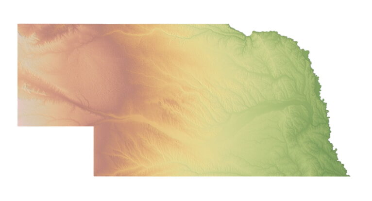 Nebraska map 3d model