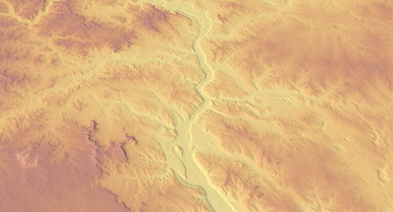 3D relief map of North Dakota