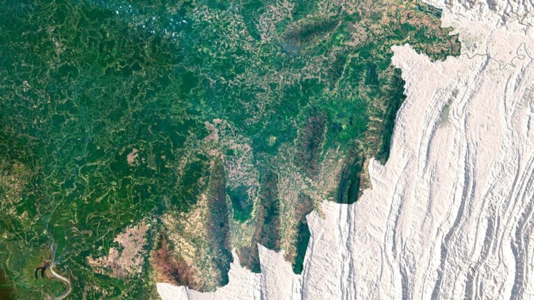 Satellite map of Bangladesh
