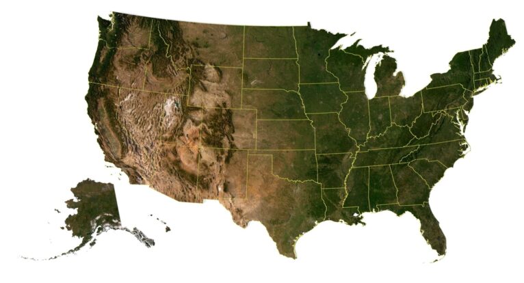 Map of 50 United States of America