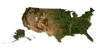 50 United States of America relief map