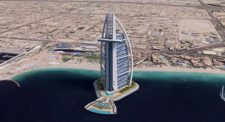 Burj Al Arab 3D Model - Detailed Close-Up View