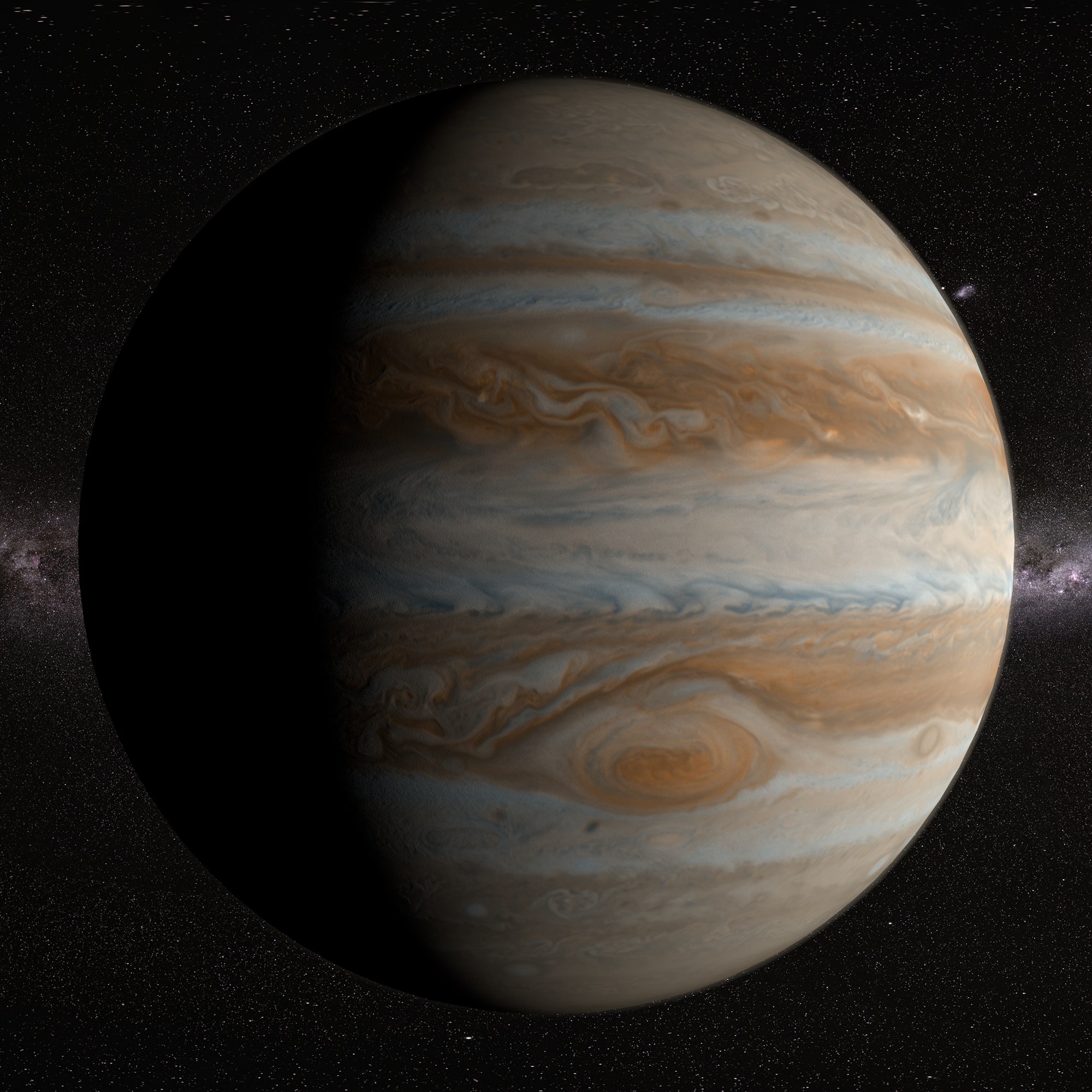 Jupiter 3D Model Full View High-resolution full view of Jupiter 3D model showcasing realistic planetary textures.