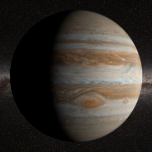 The Jupiter 3D model seamlessly integrated into a space simulation environment.
