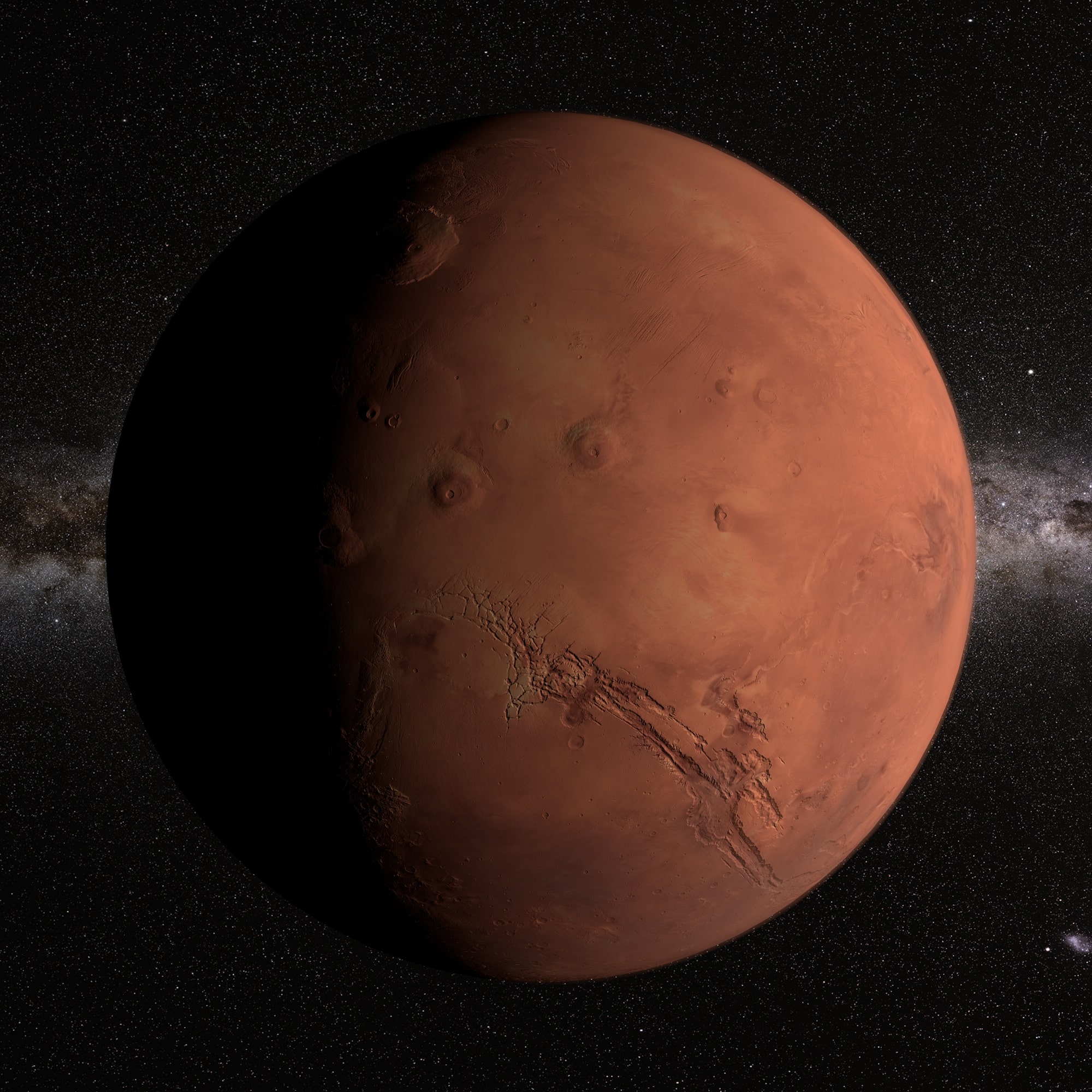 Mars Planet 3D Model – Full View of Mars Full 3D view of Mars, showcasing the planet's surface details, geological features, and realistic textures.