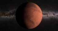 Realistic 3D representation of Mars floating in space, ideal for educational and research purposes.