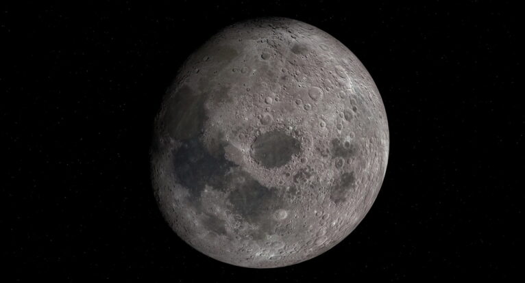 High-resolution lunar surface featured in the 3D model of the Moon.
