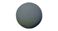 3D-printed Moon globe showing lunar craters and surface features.