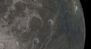 Digital 3D representation of the Moon as a celestial object.