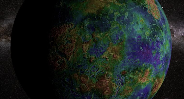 Advanced UV mapping technique used in the Venus 3D model to prevent texture distortion near the poles.
