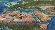 High-resolution satellite imagery displayed in the World Earth Map 3D model.