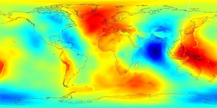 Earth's gravity map Color Texture Earth's gravity map Color Texture