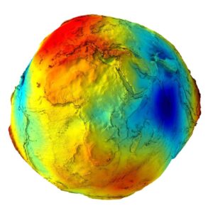 3D visualization of global gravity anomalies on Earth