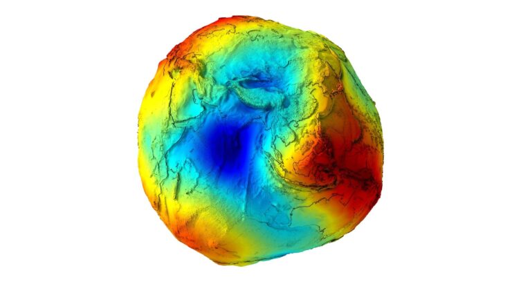 Scientific Earth gravity visualization using geoid-based data