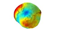 Earth gravity map combining color texture and height map