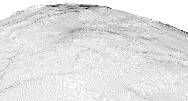 Geoid-based Earth gravity map used for education and graphics