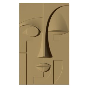Artistic female face silhouette in STL format