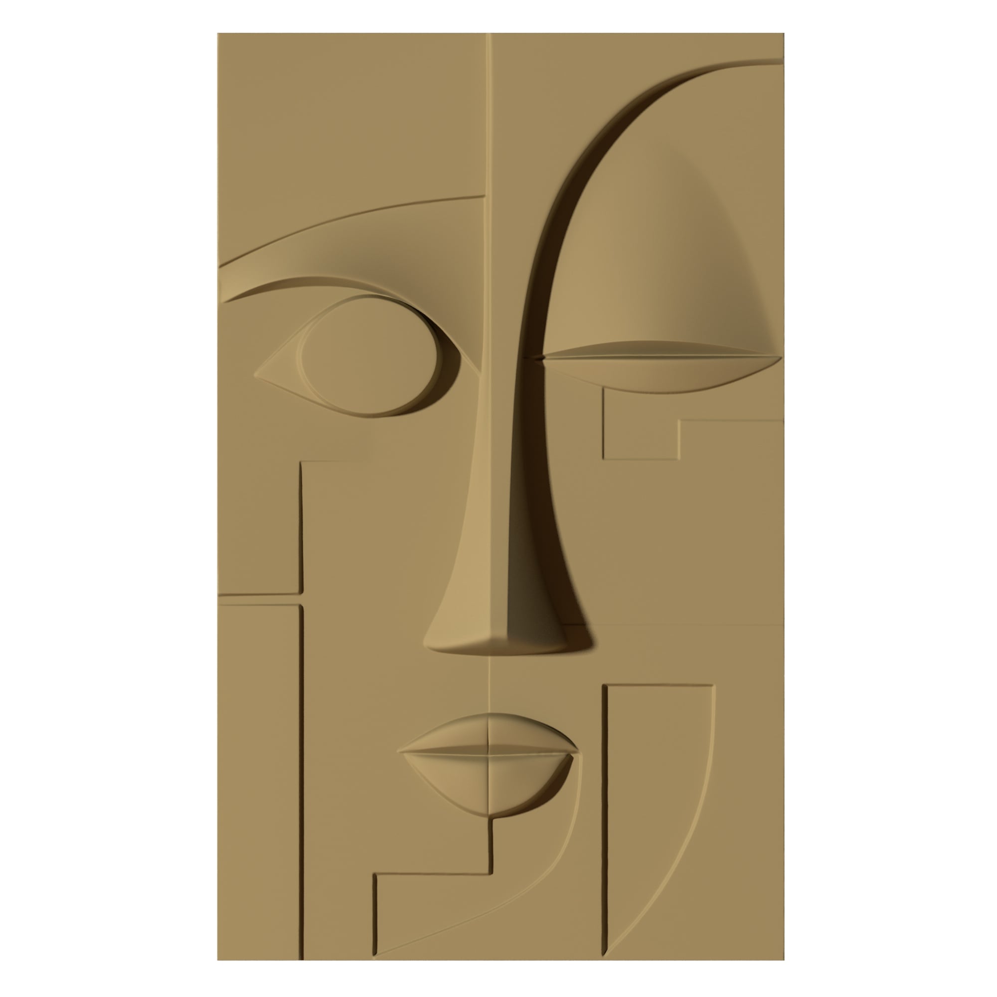 Artistic female face silhouette in STL format Artistic female face silhouette in STL format