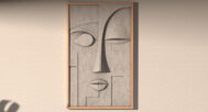 3D model of an abstract female face: geometric abstraction