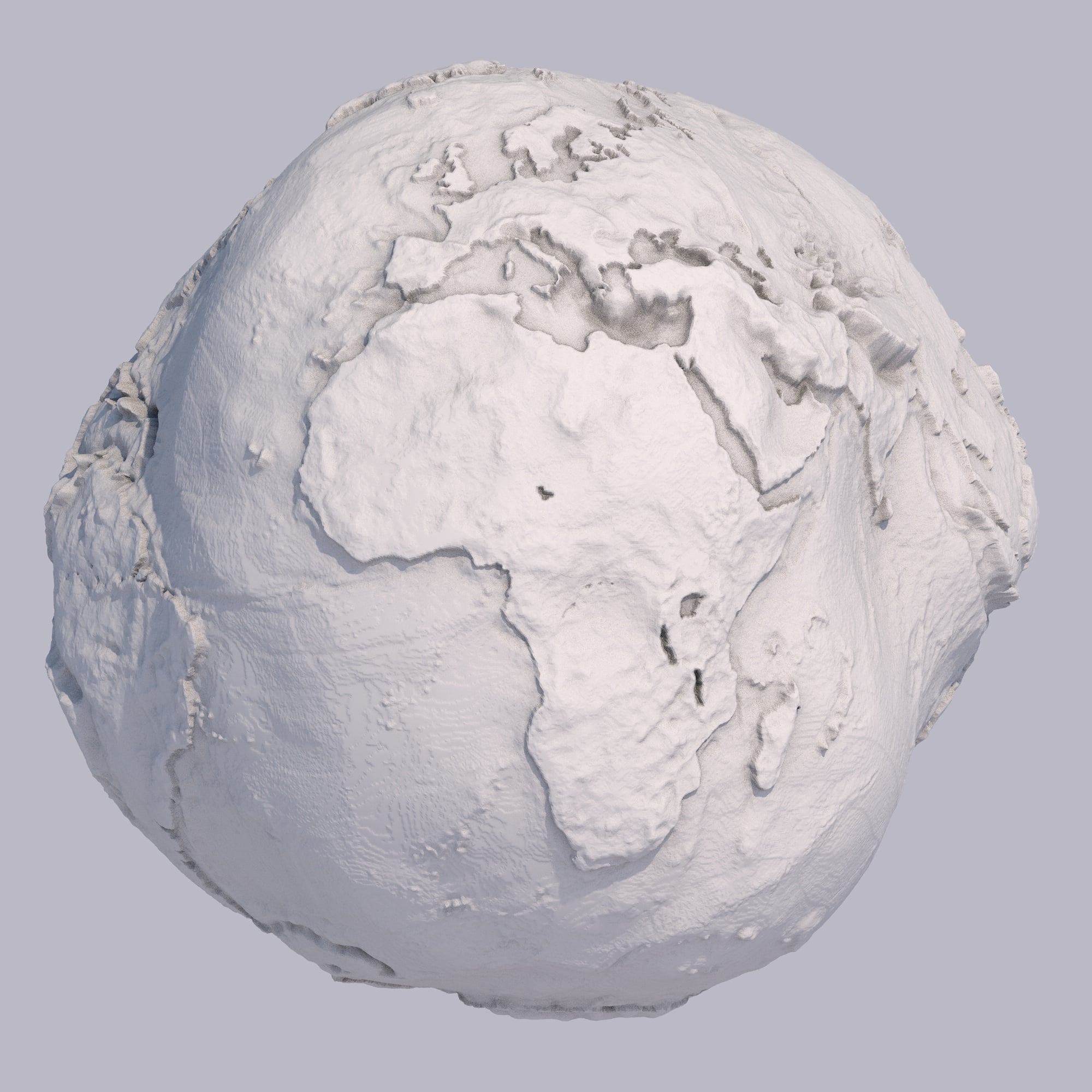 Geoid Height STL Model – Artistic Gravity Surface Artistic geoid height STL model representing Earth gravity surface