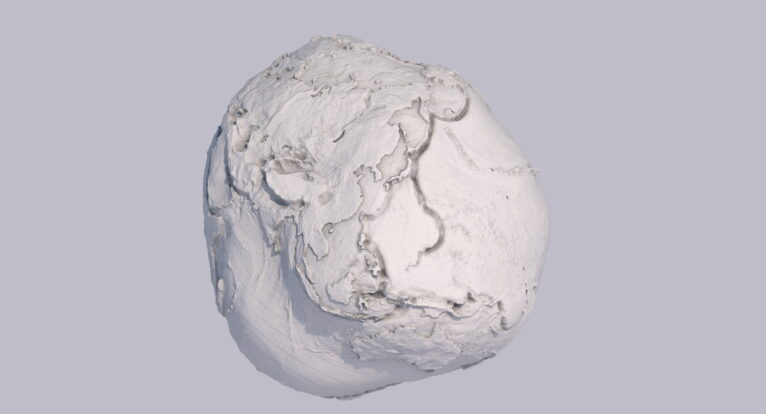 Geoid surface STL model with strongly exaggerated height variations