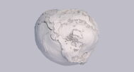 Decorative Earth geoid STL model with raised continents