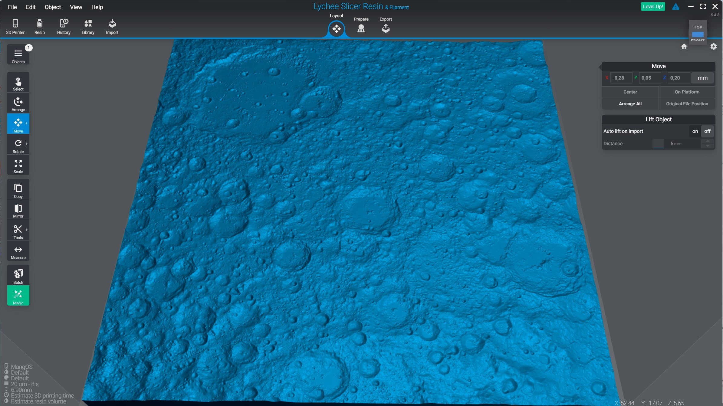 Moon surface 3D print SLA/DLP Moon surface 3D print SLA/DLP