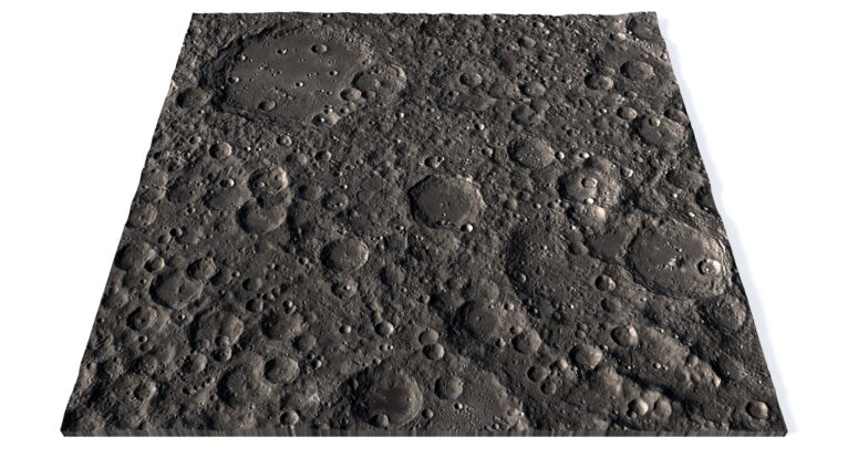 Moon surface relief map