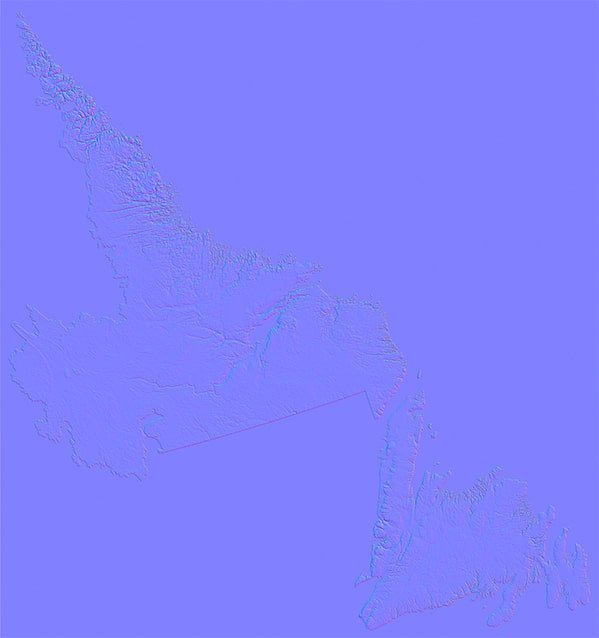 Newfoundland and Labrador Normal Map Newfoundland and Labrador Normal Map