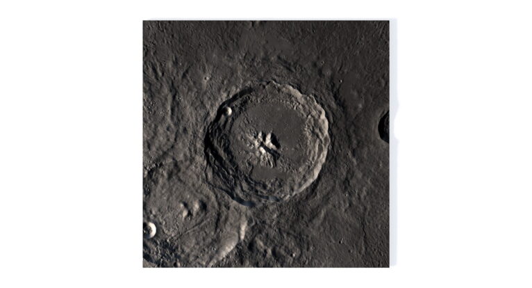 Theophilus Lunar Crater relief map