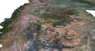 Detailed 3D model of Argentina relief