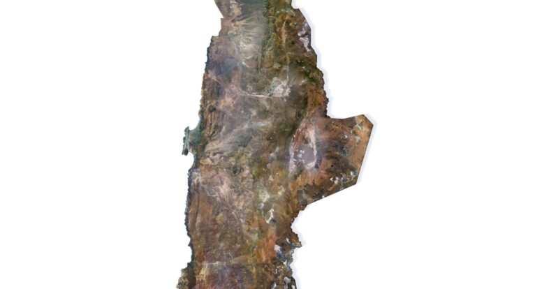 3D terrain model of Chile