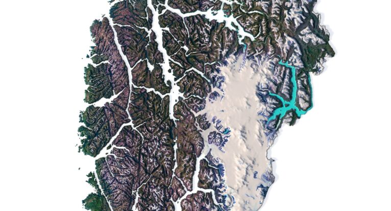 Chile 3D elevation model