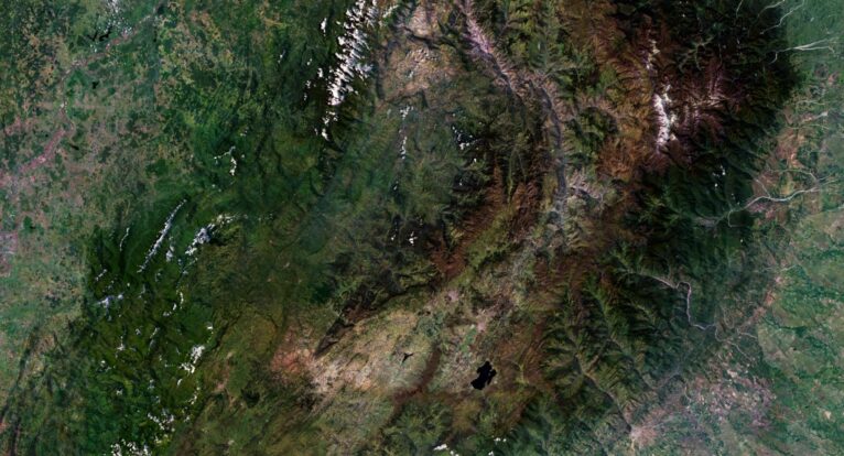 3D relief map of Colombia