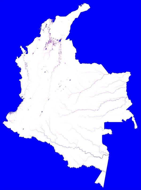 Colombia Water Mask Colombia Water Mask