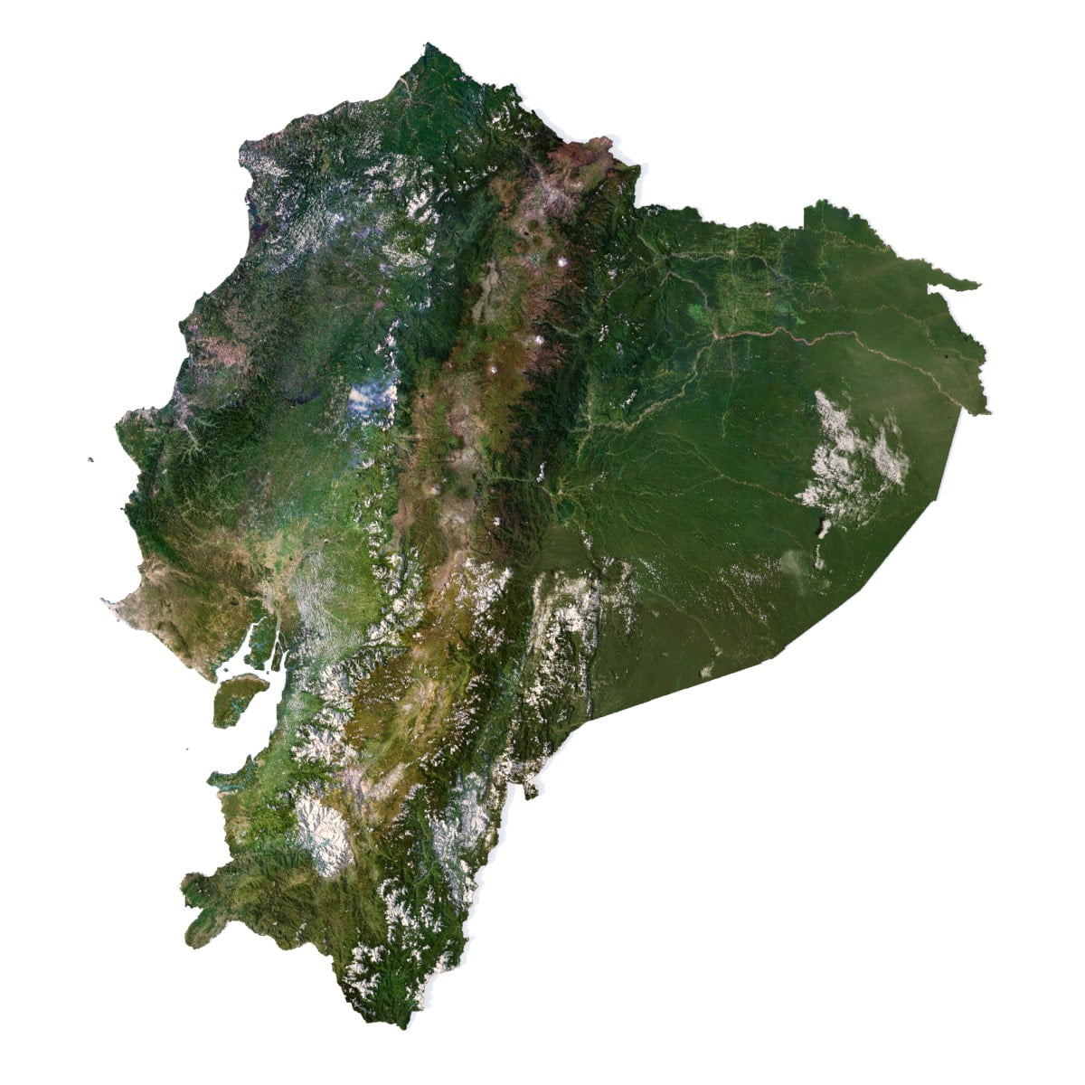 Ecuador Terrain 3D Model Overview Ecuador terrain 3D model high-resolution landscape