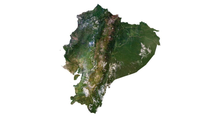 Ecuador height map based 3D terrain model