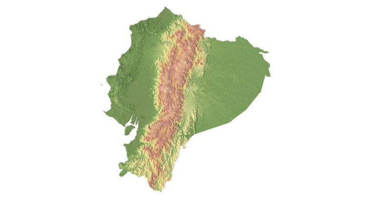 Ecuador digital elevation model terrain 3D